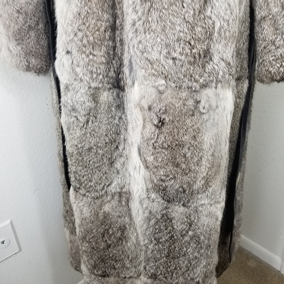 Vintage Safuron Rabbit Fur Jacket Trench Coat - Picture 7 of 10